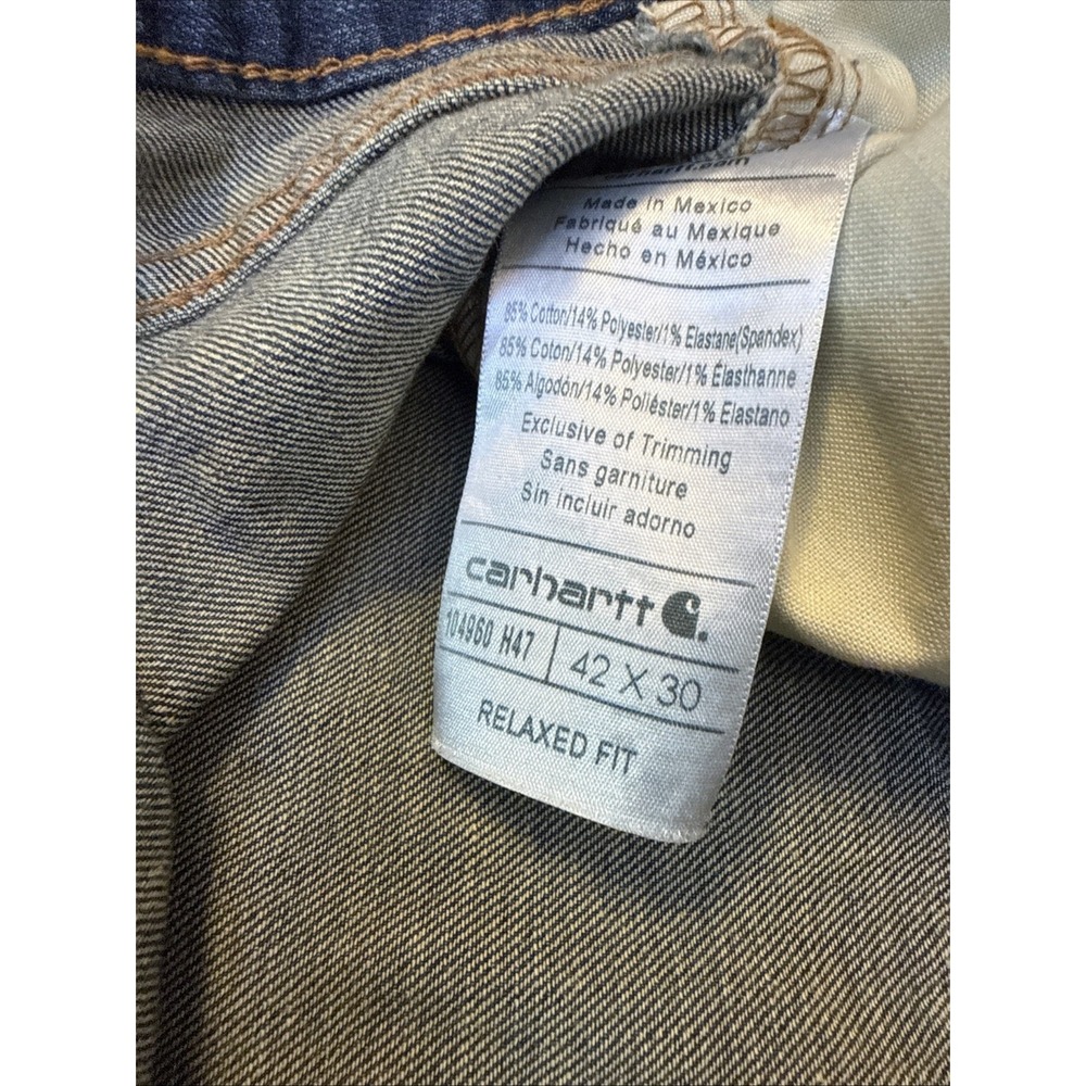 Carhartt 104960 Rugged Flex Relaxed Fit Low Rise 5 Pocket Tapered Jean 42x30 - Picture 3 of 5